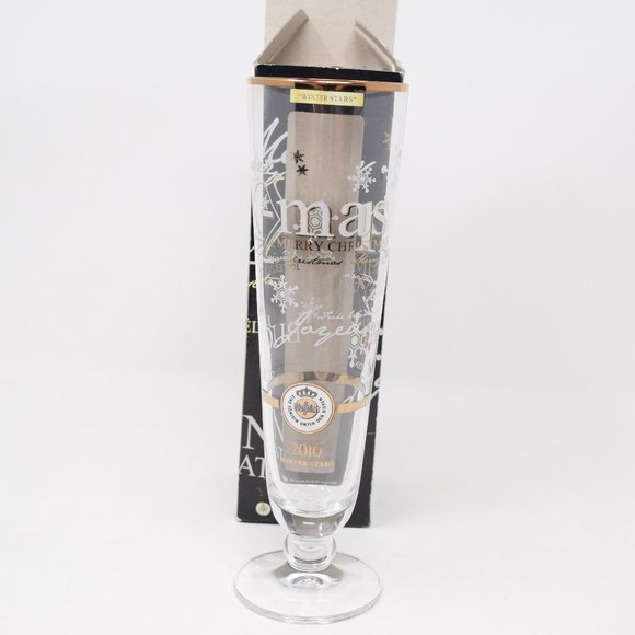 Warsteiner Merry Christmas Winter Stars Tulip Champagne Beer Glass with Box 2010 - Picture 15 of 16